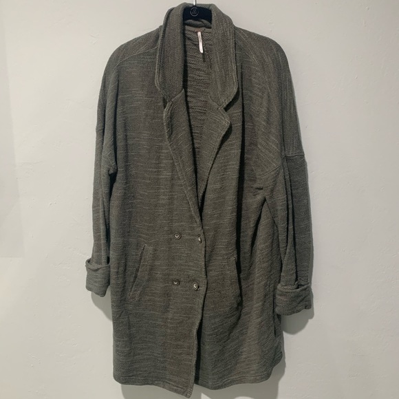 Free People Jackets & Blazers - 💕Free People Knit Oversized Olive Blazer